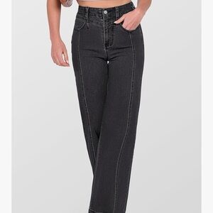 Elegant Black Wide Leg Women's Jeans